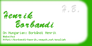 henrik borbandi business card