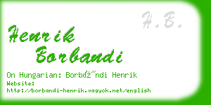 henrik borbandi business card